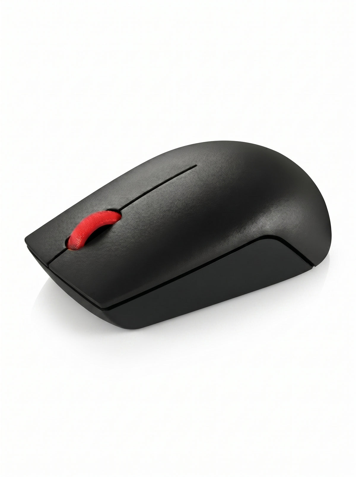 Souris sans fil Lenovo 300 compacte posée sur un tapis de souris professionnel.