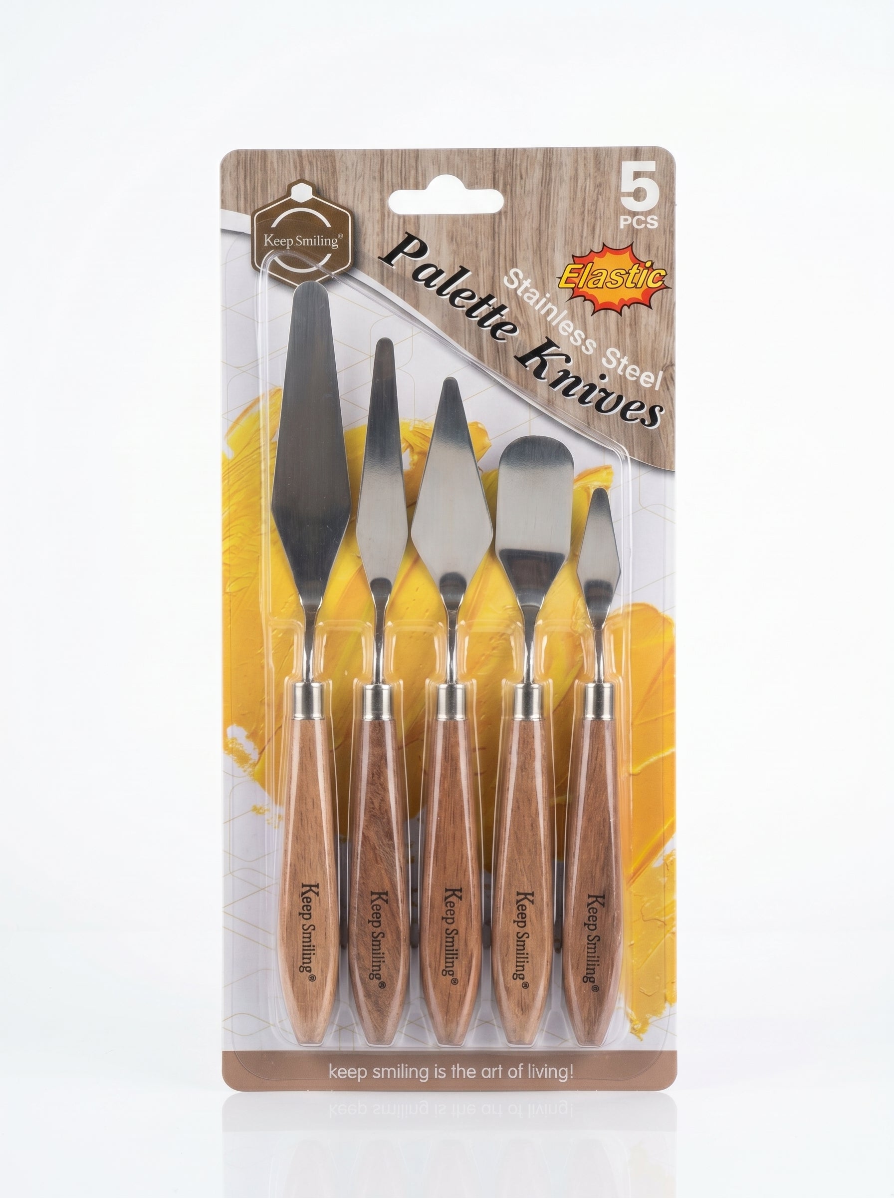 Couteaux à Palette Inox 5 pcs - Set Professionnel Manche en Bois