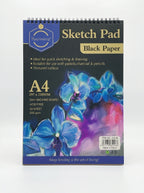 Bloc dessin papier noir A4 Keep Smiling 200g - 20 Feuilles à Spirale