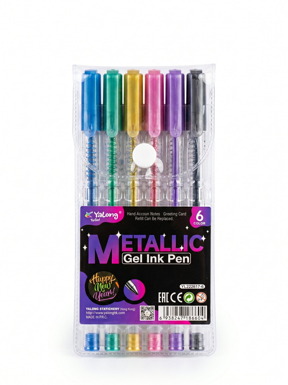 Yalong Stylo Gel – Lot de 6 Stylos Couleurs Vives pour École