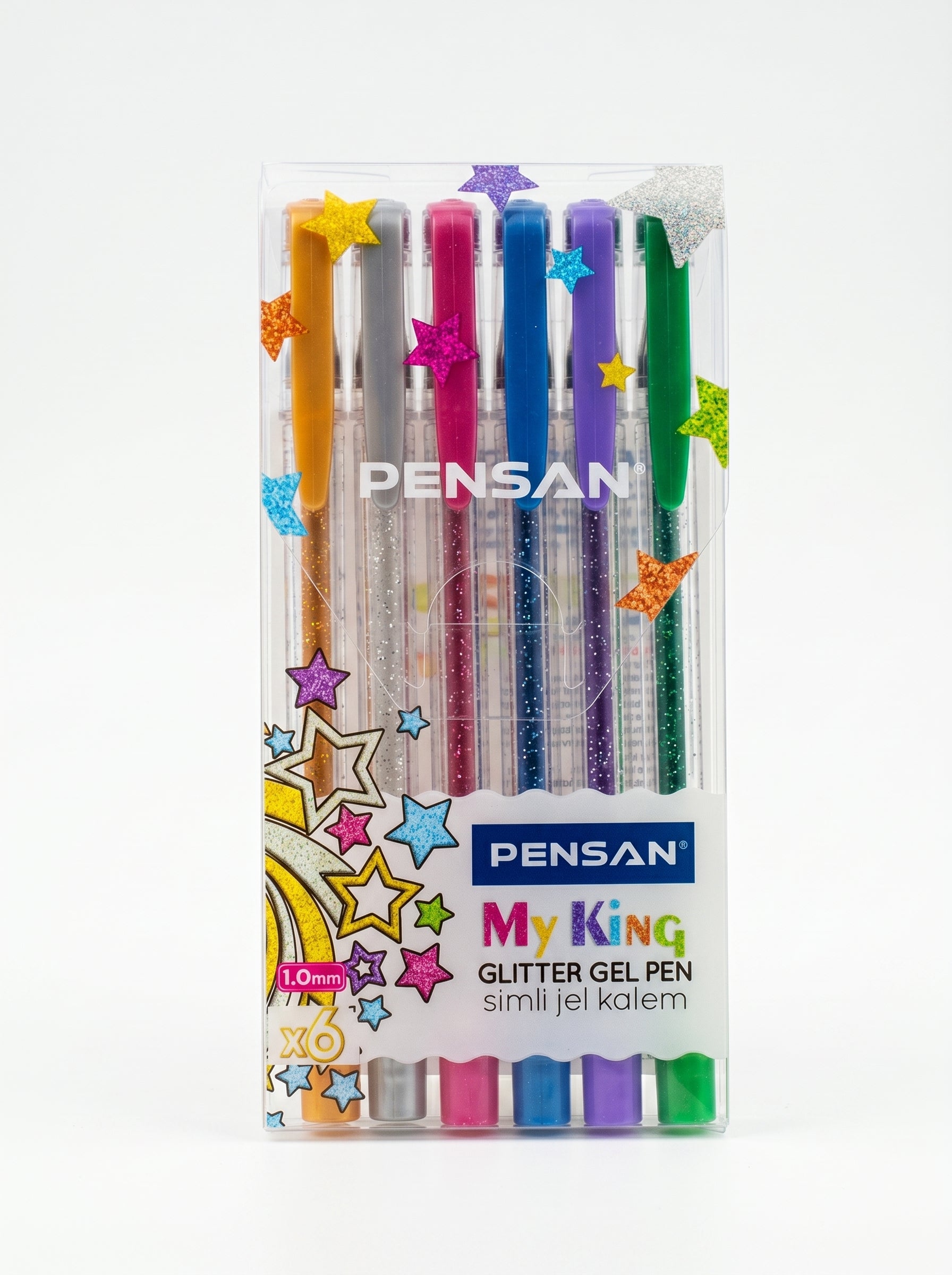 6 Stylos à Bille Brillants Pensan - Écriture Douce & Précise Image principale du produit