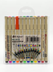 Stylo brush 12 couleurs Superior – Set de Feutres Pinceau pour Calligraphie