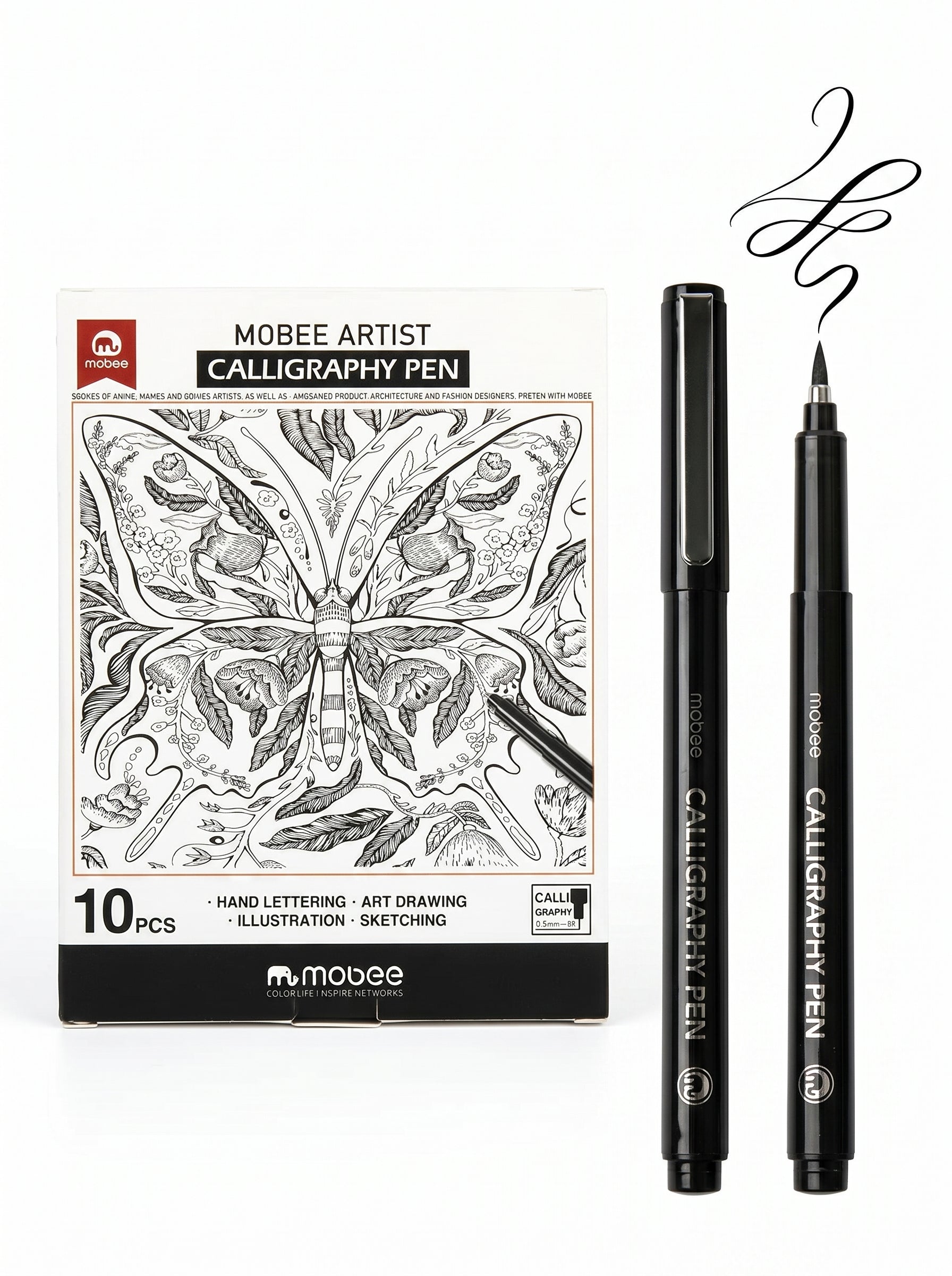 Stylo Calligraphie 10 Pièces MOBEE - Set de Marqueurs de Précision