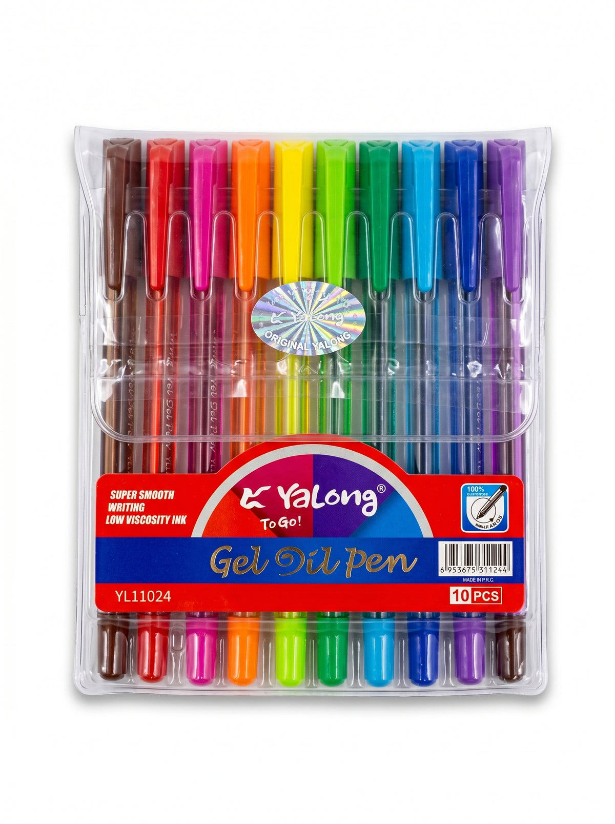 Pack de 10 Stylos à Bille Gel Oil Yalong To Go – Écriture Fluide