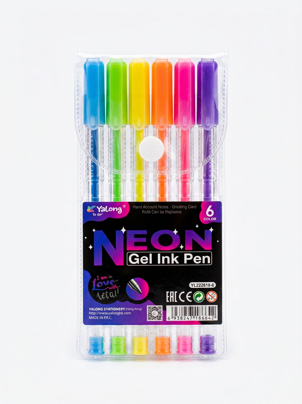 Stylos Gel Yalong To Go – Pack de 6 – Design Élégant et Ergonomique