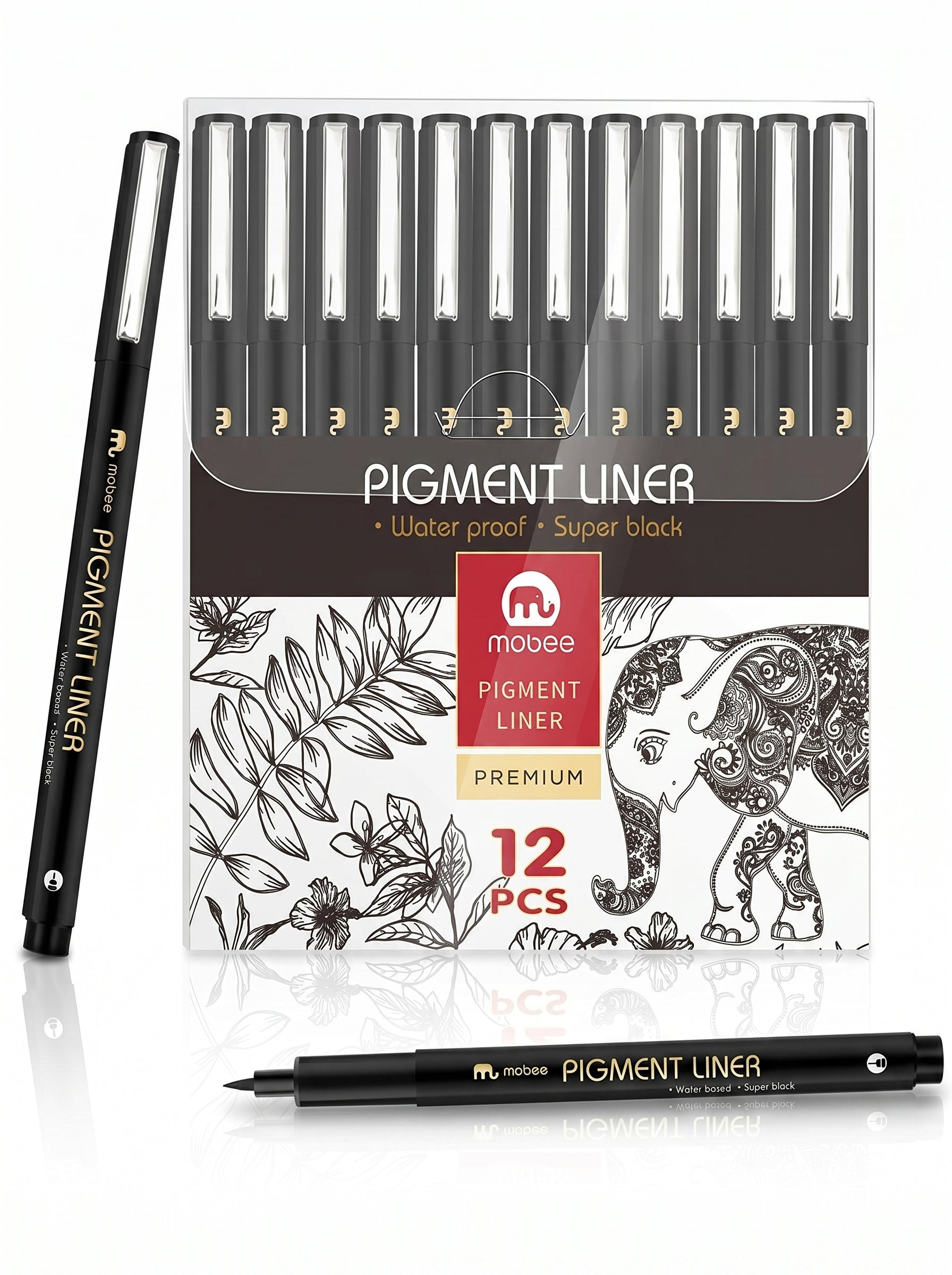 Stylo Feutre Pigment Liner 12 Pièces MOBEE - Pointe de Précision Image principale du produit