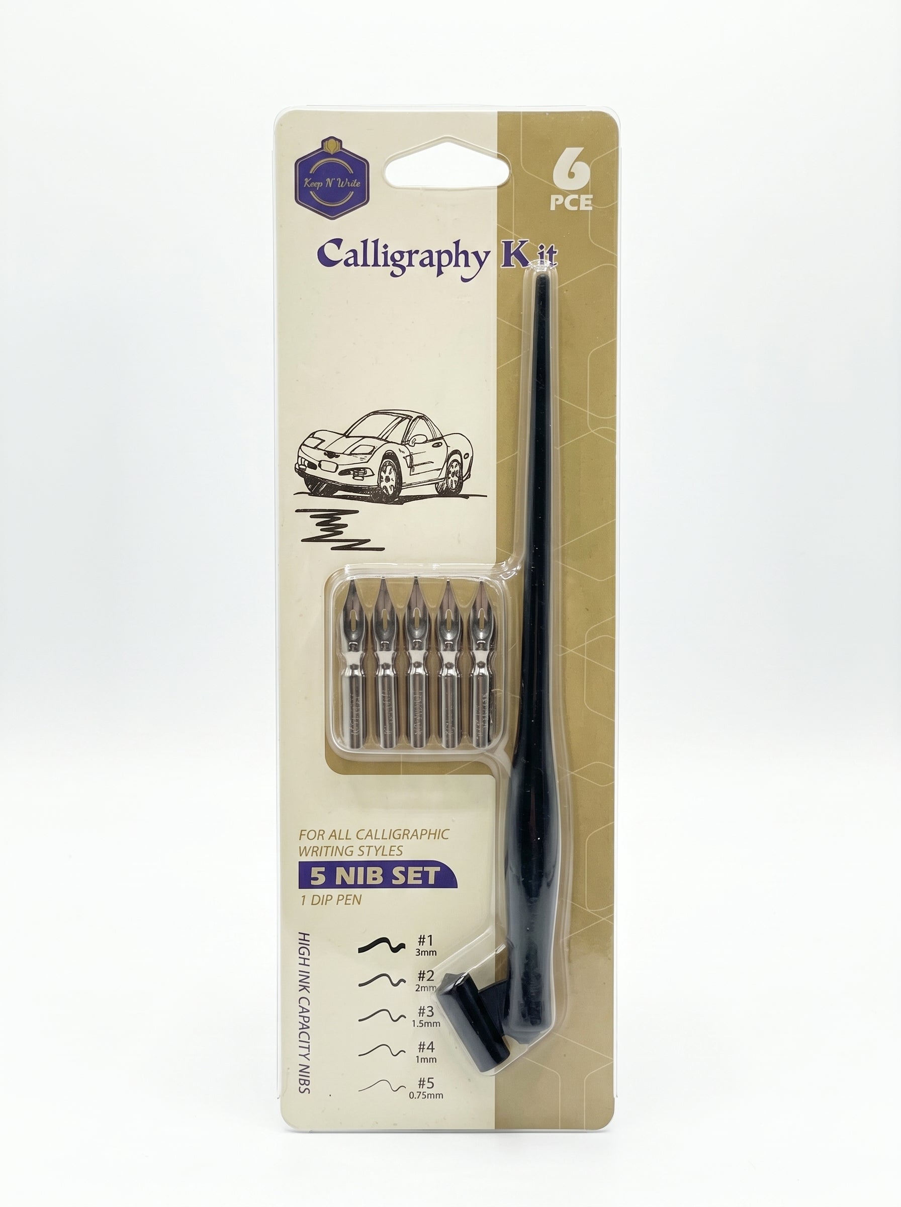 Set de 6 Stylos de Calligraphie et Lettering - Keep Smiling