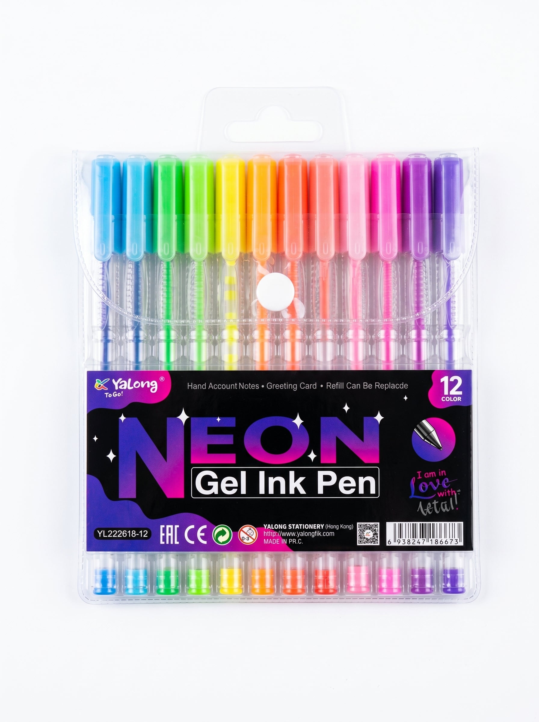 Stylos Gel Yalong To Go : Set de 12 Stylos Couleurs Brillantes