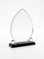 Trophy verre pour bureau avec boite - Design Flamme avec Sphères en Cristal