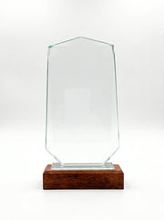 Trophy Verre et Bois pour Bureau avec Boite