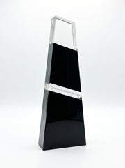 Trophy Verre pour Bureau avec Boite - Design Obélisque Noir Premium