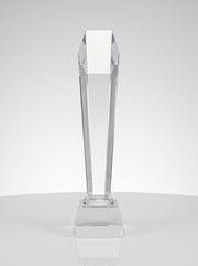 Trophy Verre pour Bureau avec Boite - Design Colonne Facettée Premium