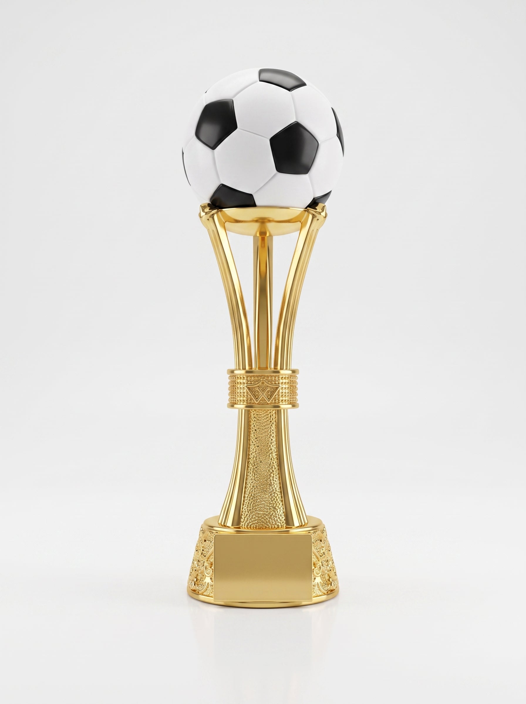 Trophée football doré - Coupe avec Ballon Noir et Blanc
