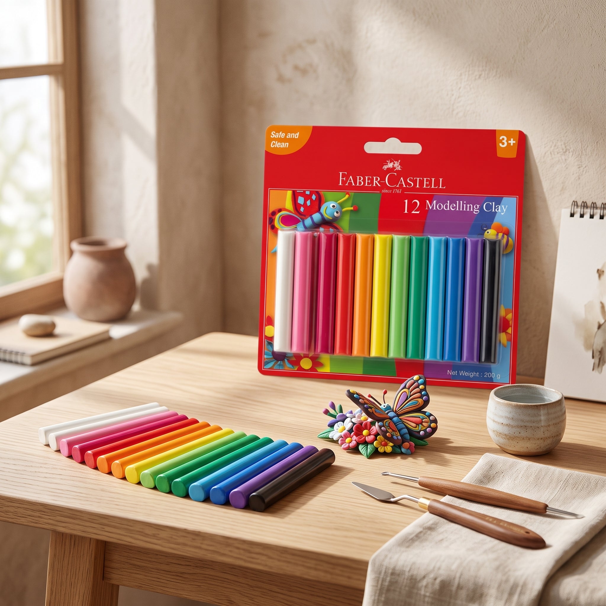 Pâte à modeler Faber-Castell - 12 Couleurs (200g) Image secondaire du produit