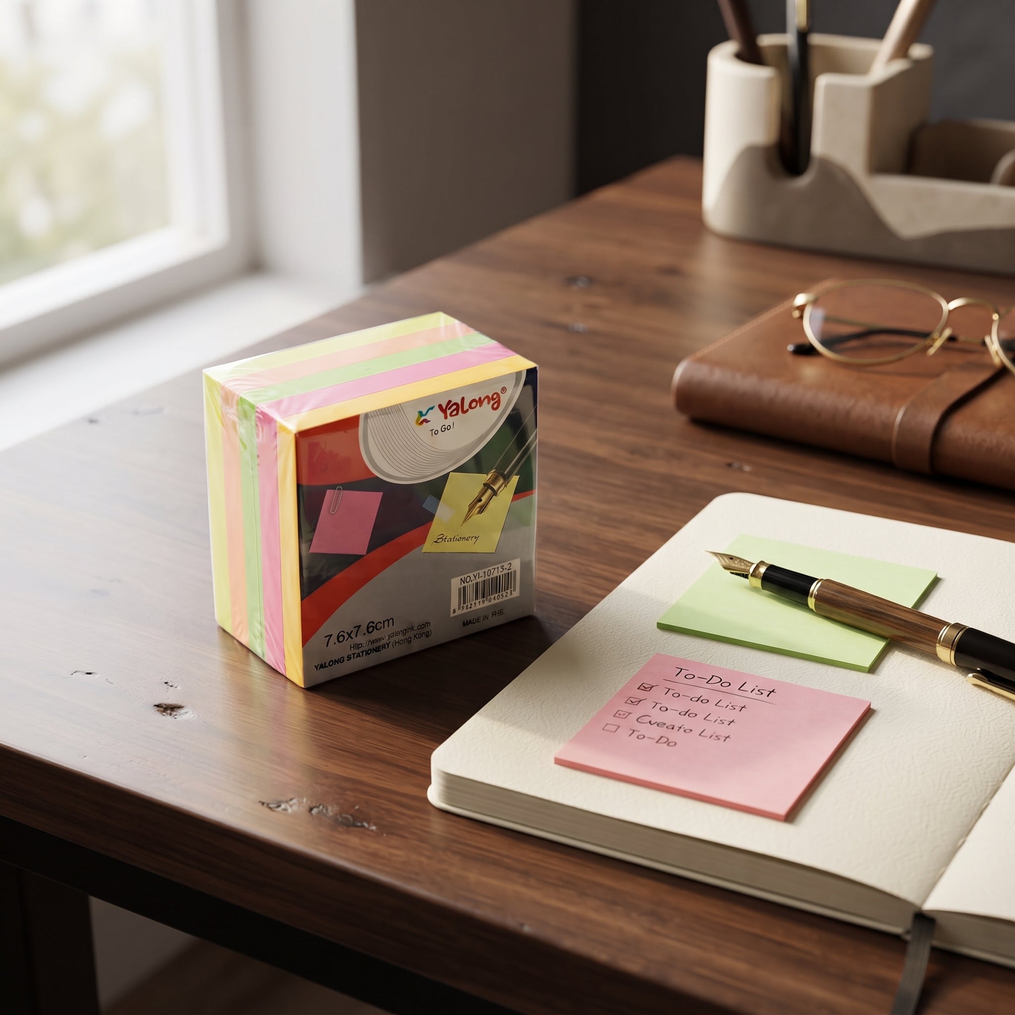 cube en couleur fluo 7.6*7.6cm 5 couleurs 400 Feuilles