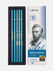 Boîte 10 Crayons Noir Yalong To Go – Graphite Assortis (Doux et Dur)