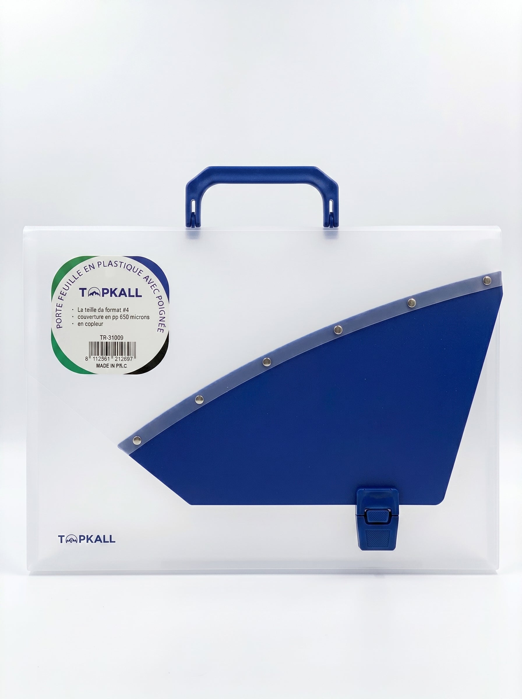 Cartable en Plastique TOPKALL – Porte-Document A4 pour École et Bureau