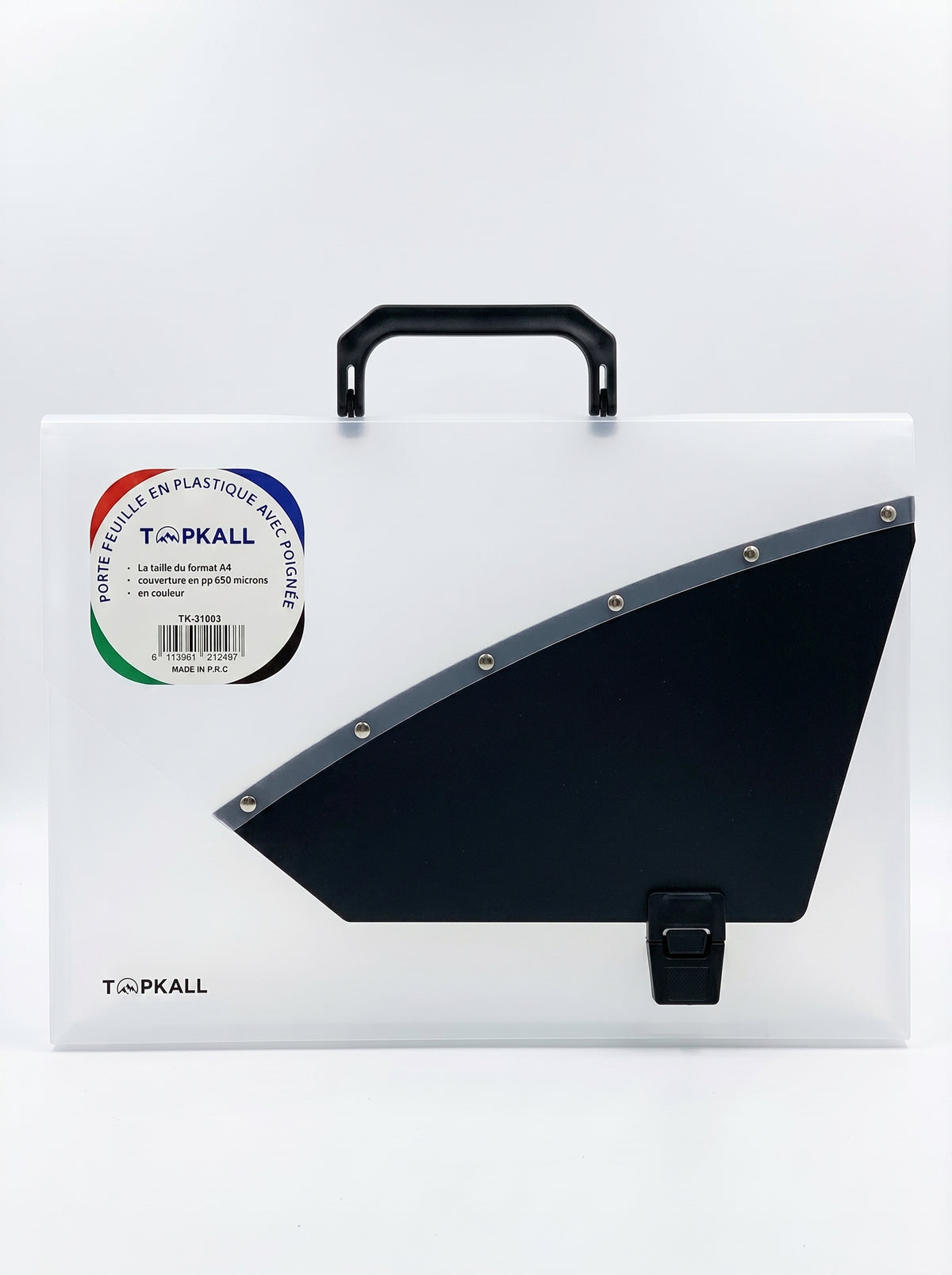 Cartable en Plastique TOPKALL – Porte-Document A4 pour École et Bureau