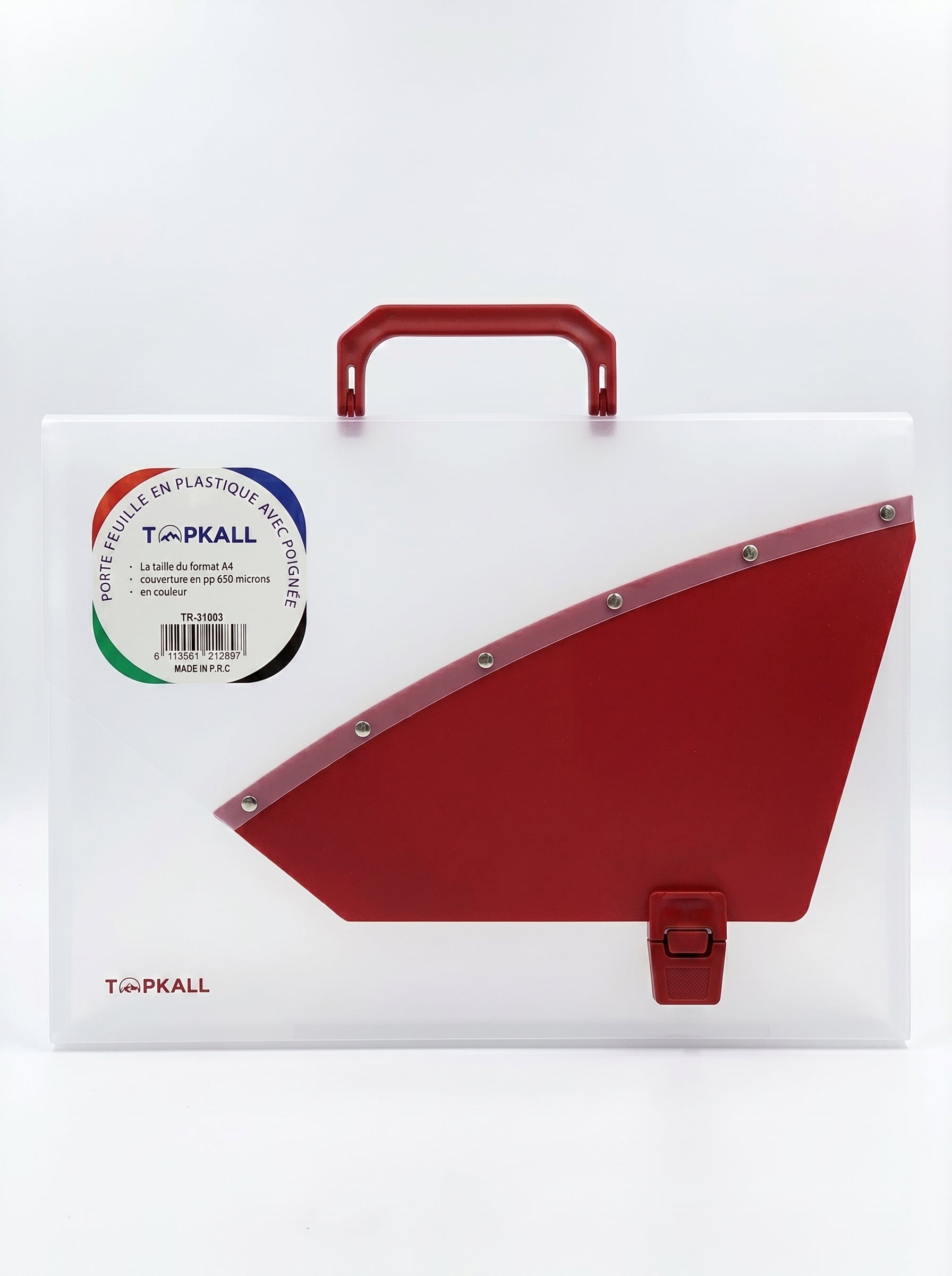Cartable en Plastique TOPKALL – Porte-Document A4 pour École et Bureau