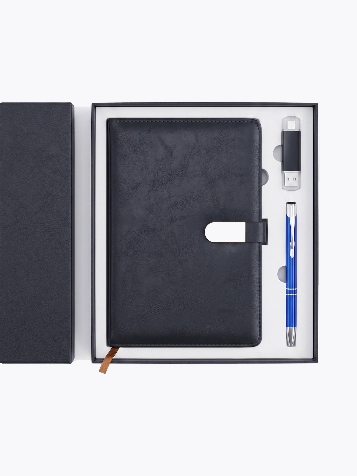 Coffret notebook  Cuir A5, Clé USB & Stylo en Boîte