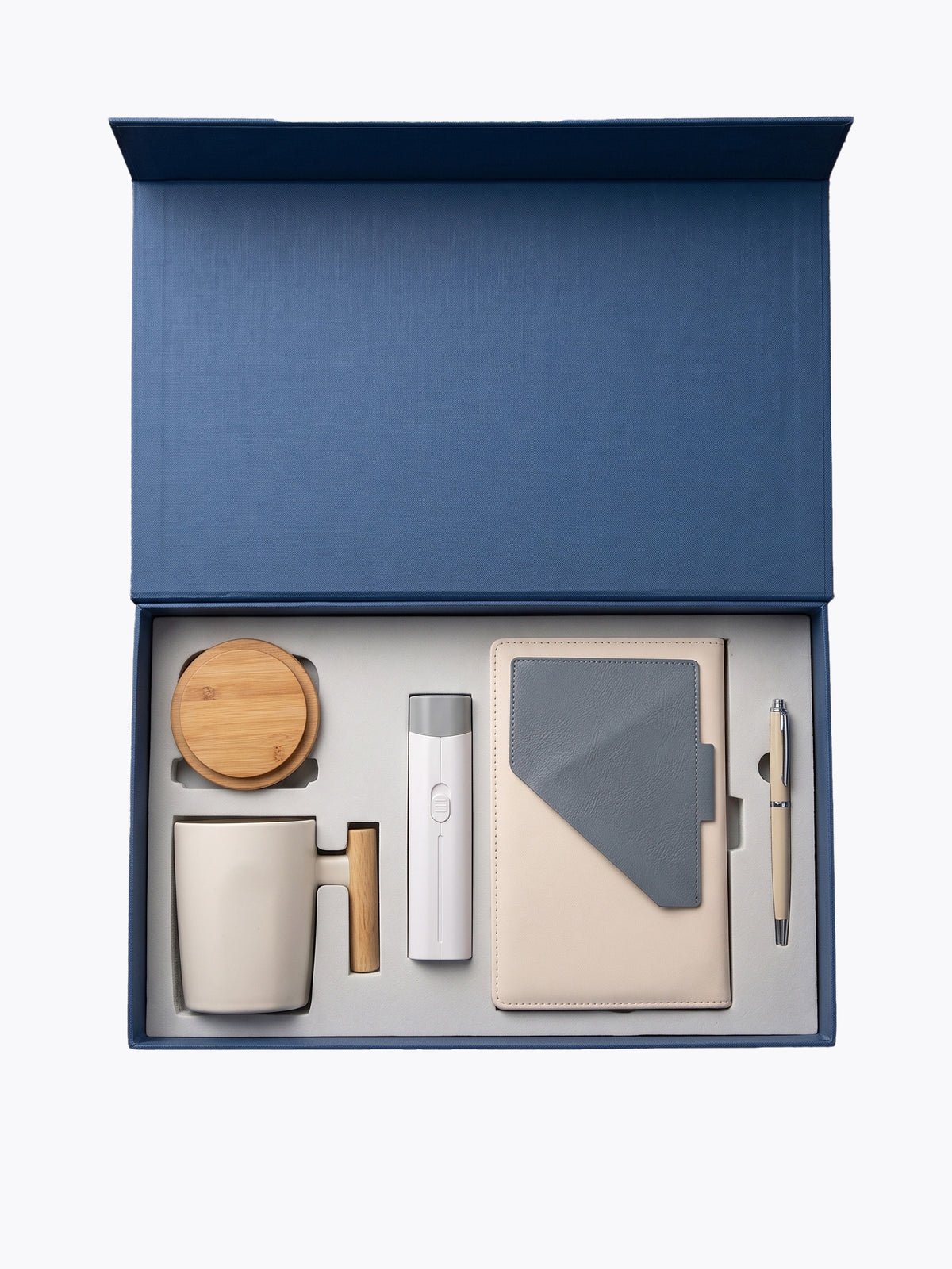 Coffret 4 Pièces : Notebook A5, Stylo, Tasse & lampe multifonctionnelle
