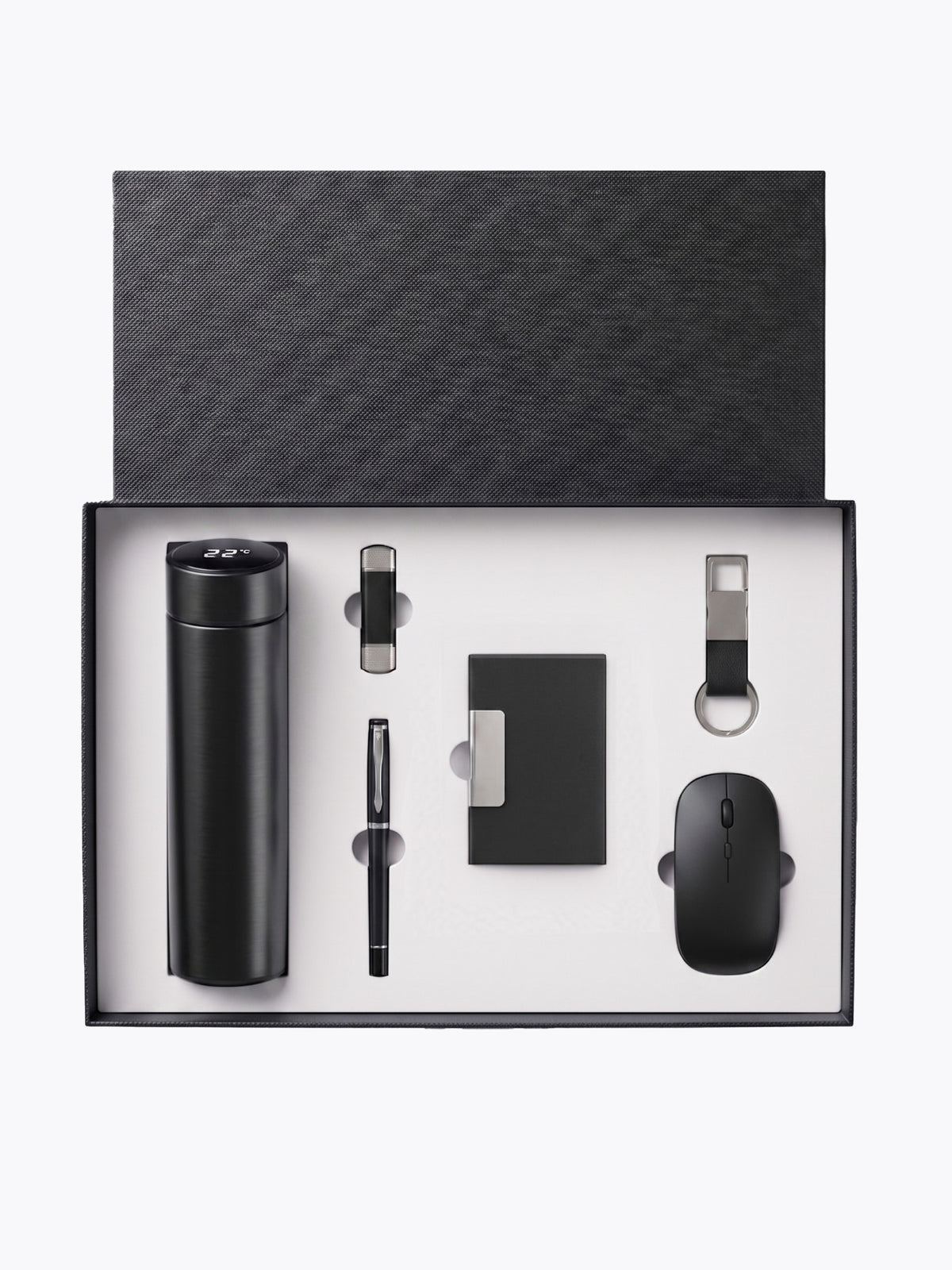 Coffret 6 Pièces : Souris, USB, Bouteille Esothreme, Stylo , Porte Carte & Porte-Clé