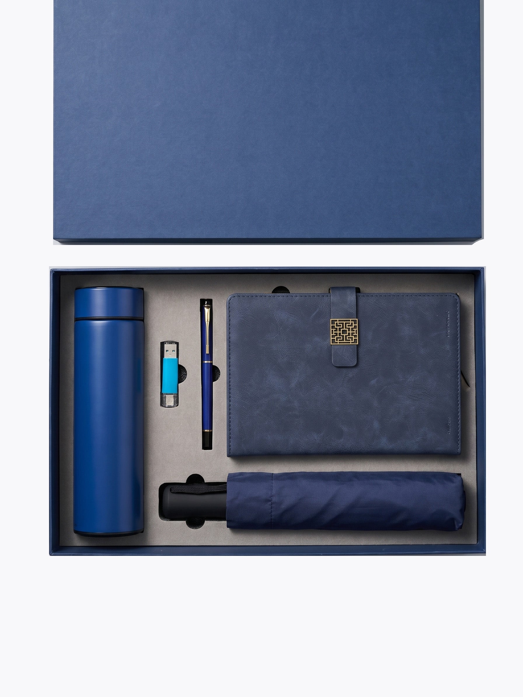 Coffret 4 Pièces : Notebook A5, Stylo, Parapluie,  Clé USB & Bouteille Esothreme