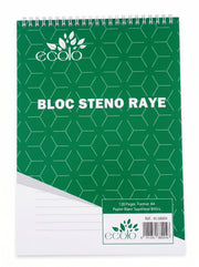 Bloc Steno A4 Spiralé 120 Pages 80g – Cahier à Spirales Rayé Qualité Premium