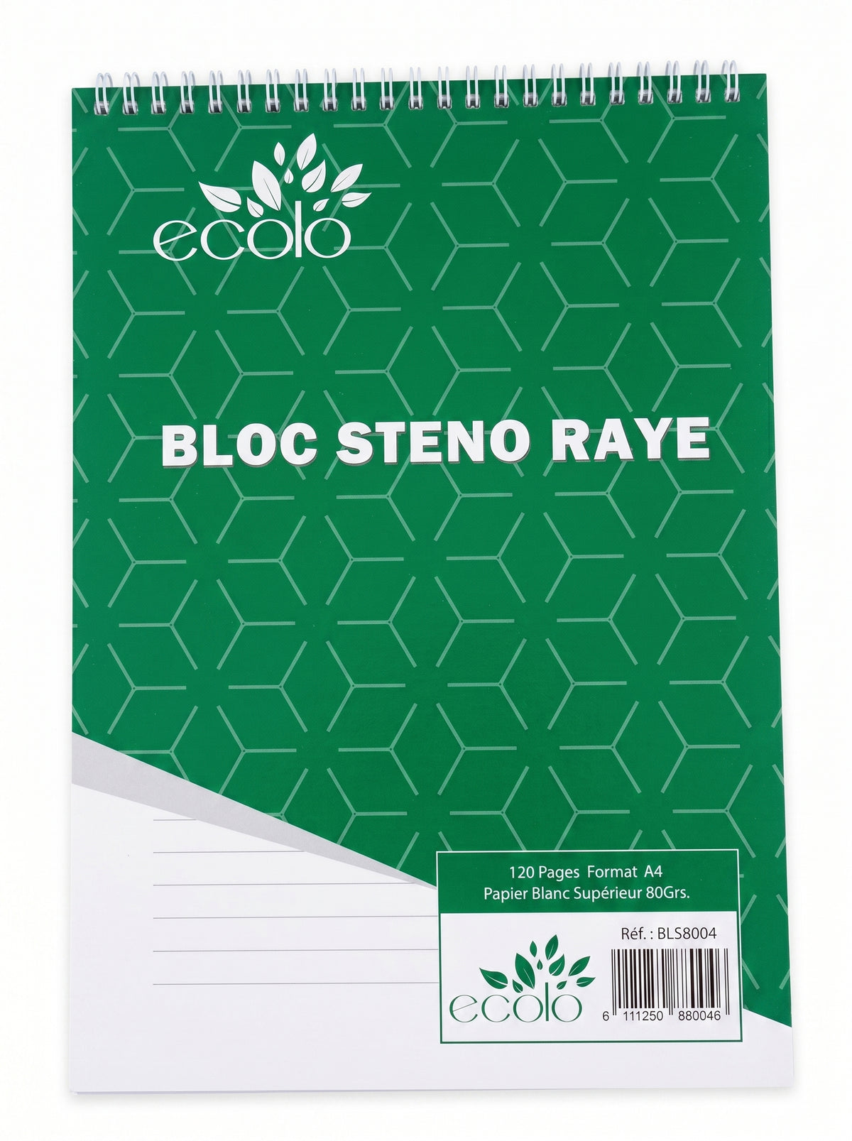 Bloc Steno A4 Spiralé 120 Pages 80g – Cahier à Spirales Rayé Qualité Premium