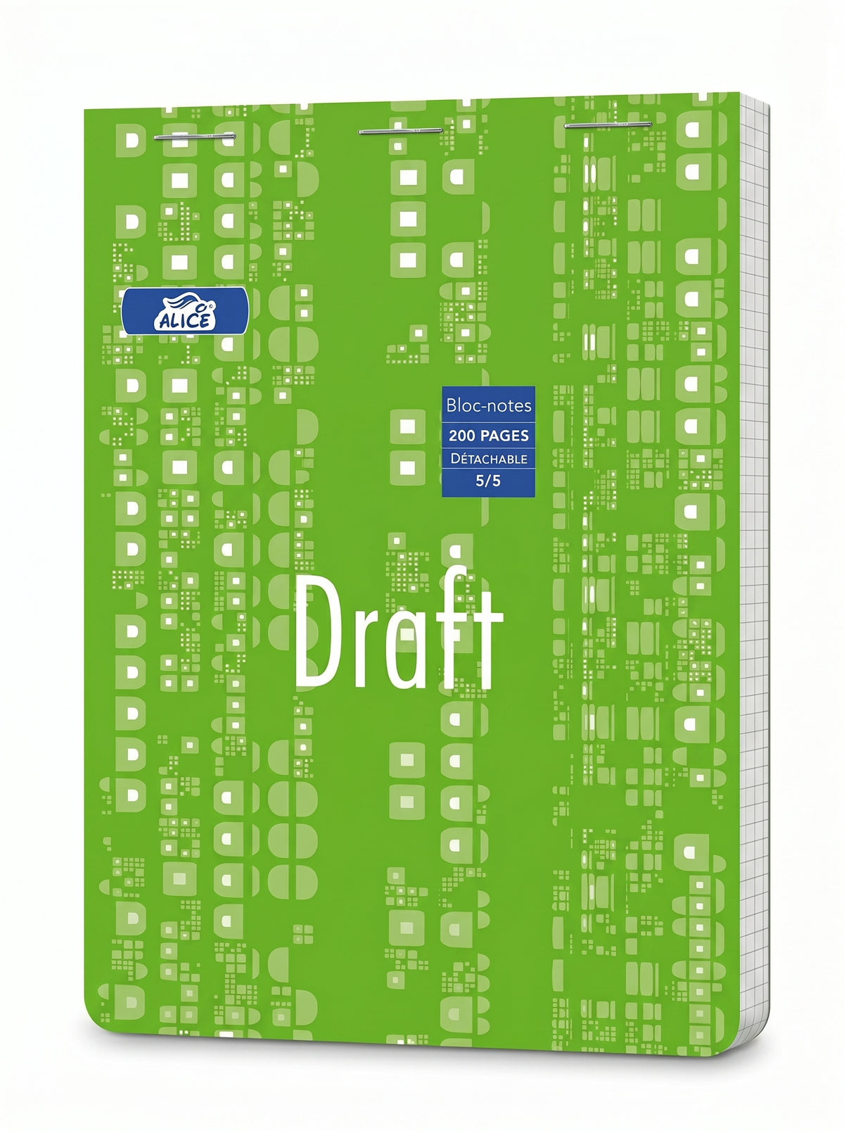 Bloc Notes Piqué A4 - 200 Pages Quadrillé 5x5 - Qualité 60g