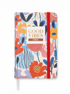 NoteBook Scolaire A6 200p à Fermeture Élastique - Collection "Good Vibes" Motif Floral
