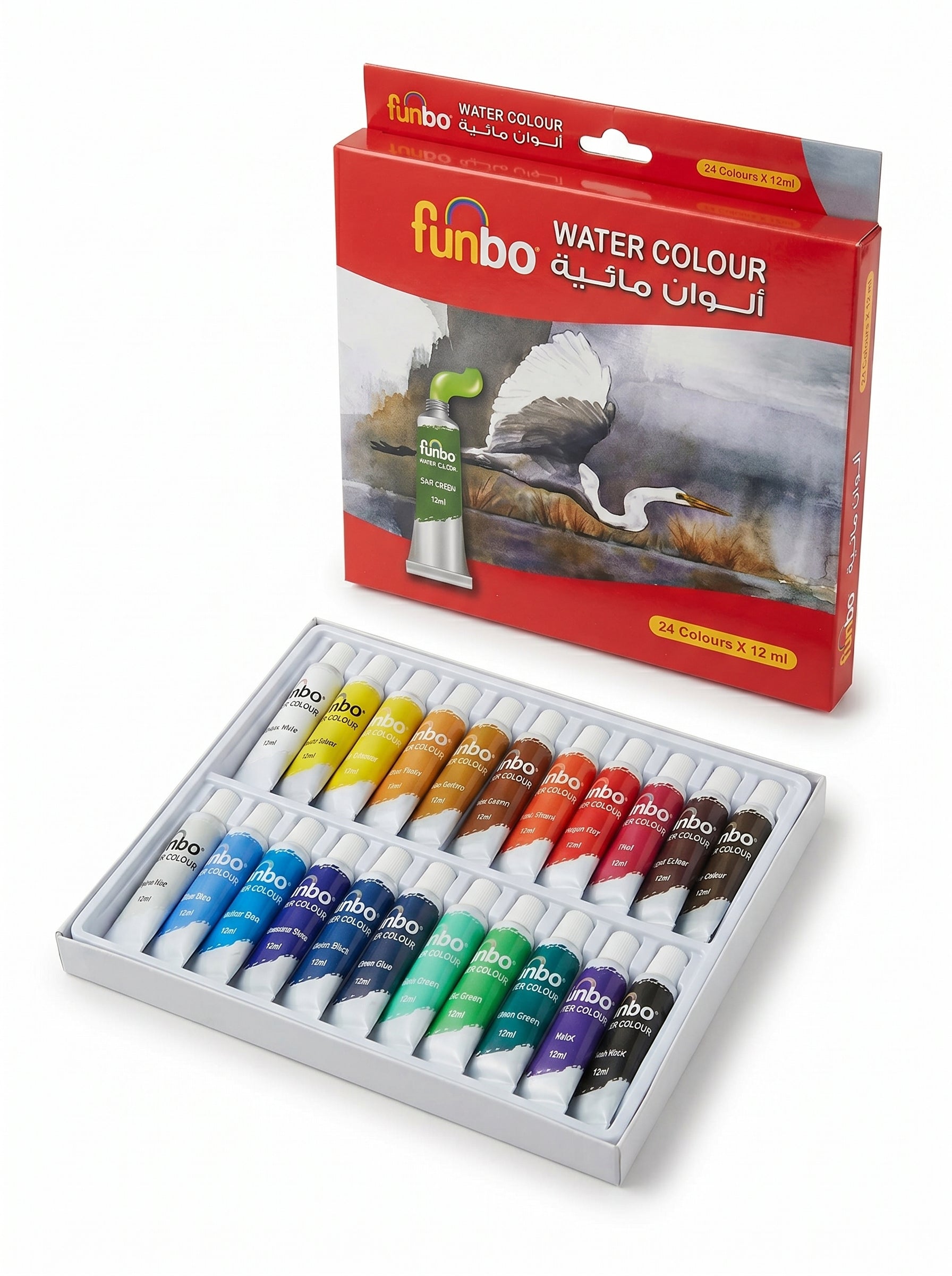 Aquarelle FUNBO 24 tubes (12 ml) - Coffret de peinture artistique
