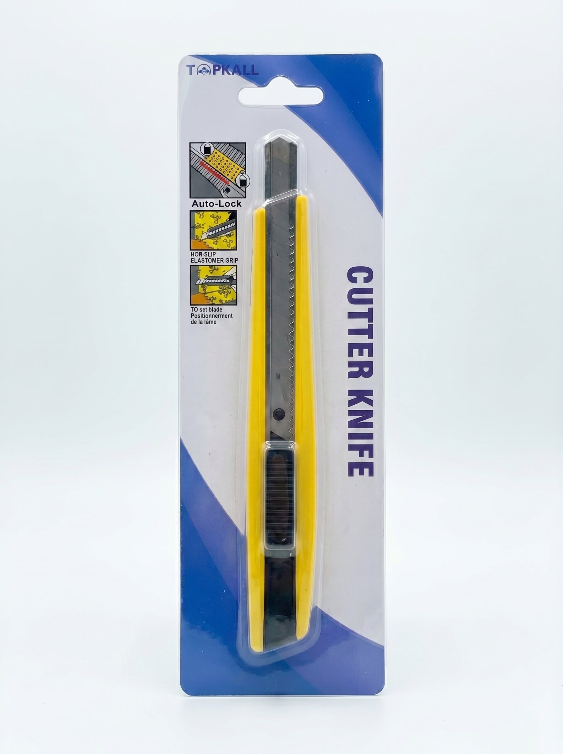 Cutter TOPKALL 9 mm Rouge Et Jaune – Outil Artisan