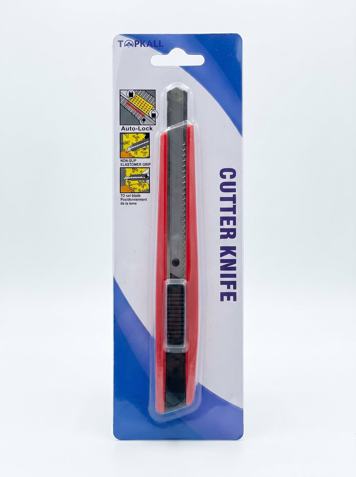 Cutter TOPKALL 9 mm Rouge Et Jaune – Outil Artisan