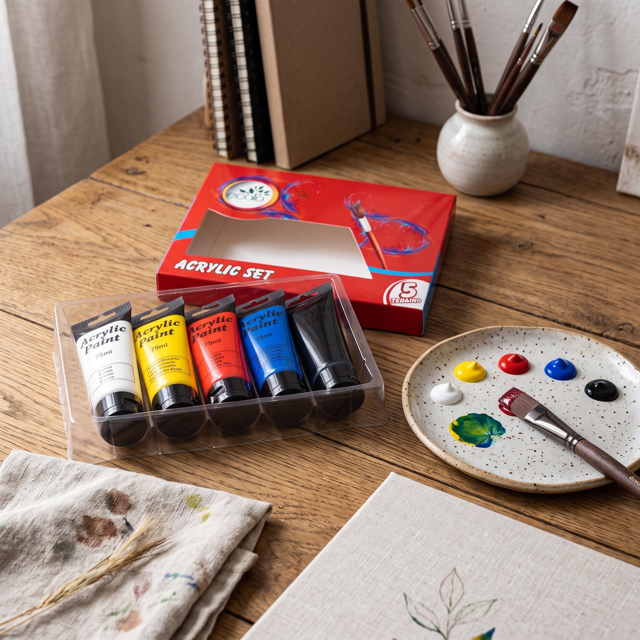 Peinture Acrylique 75ml – Set de 5 Tubes – Qualité Beaux-Arts Image secondaire du produit