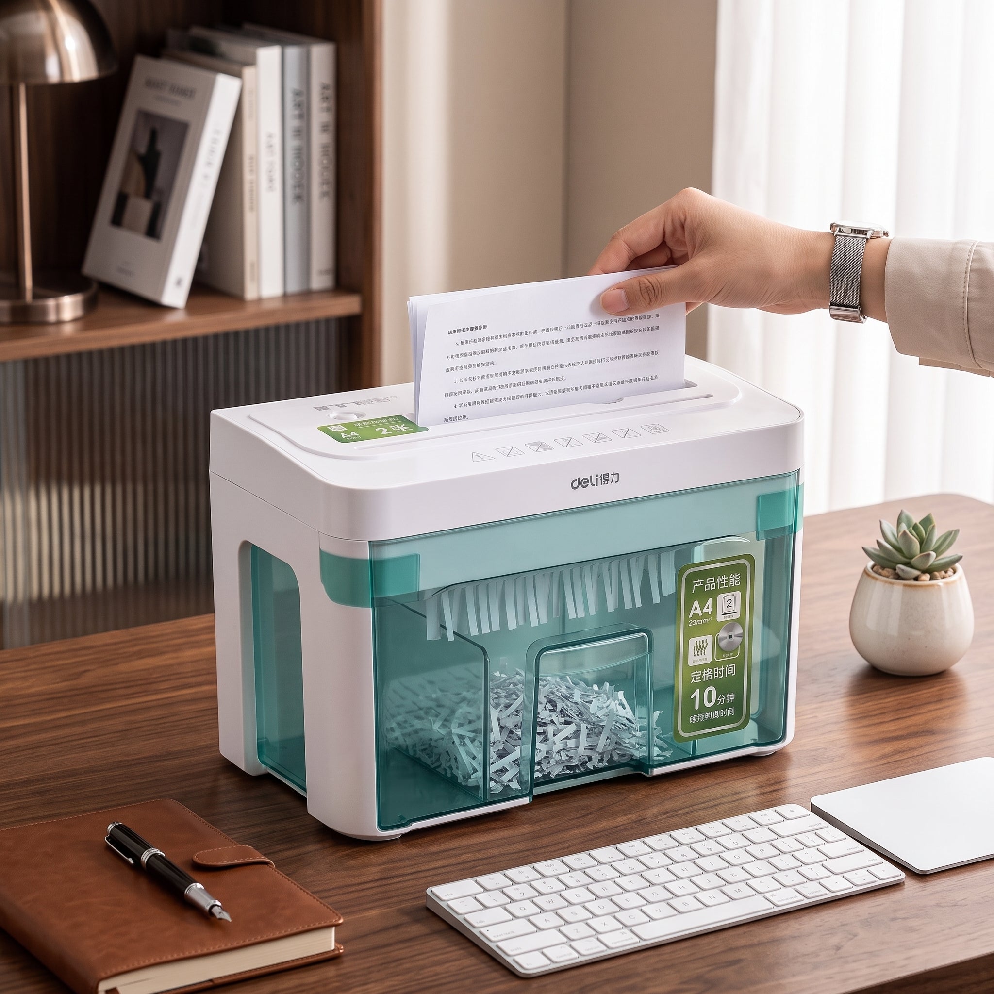 Destructeur de papier Deli 3.5L - Broyeur A4 Image secondaire du produit