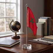 Support drapeau bureau verre et Métal