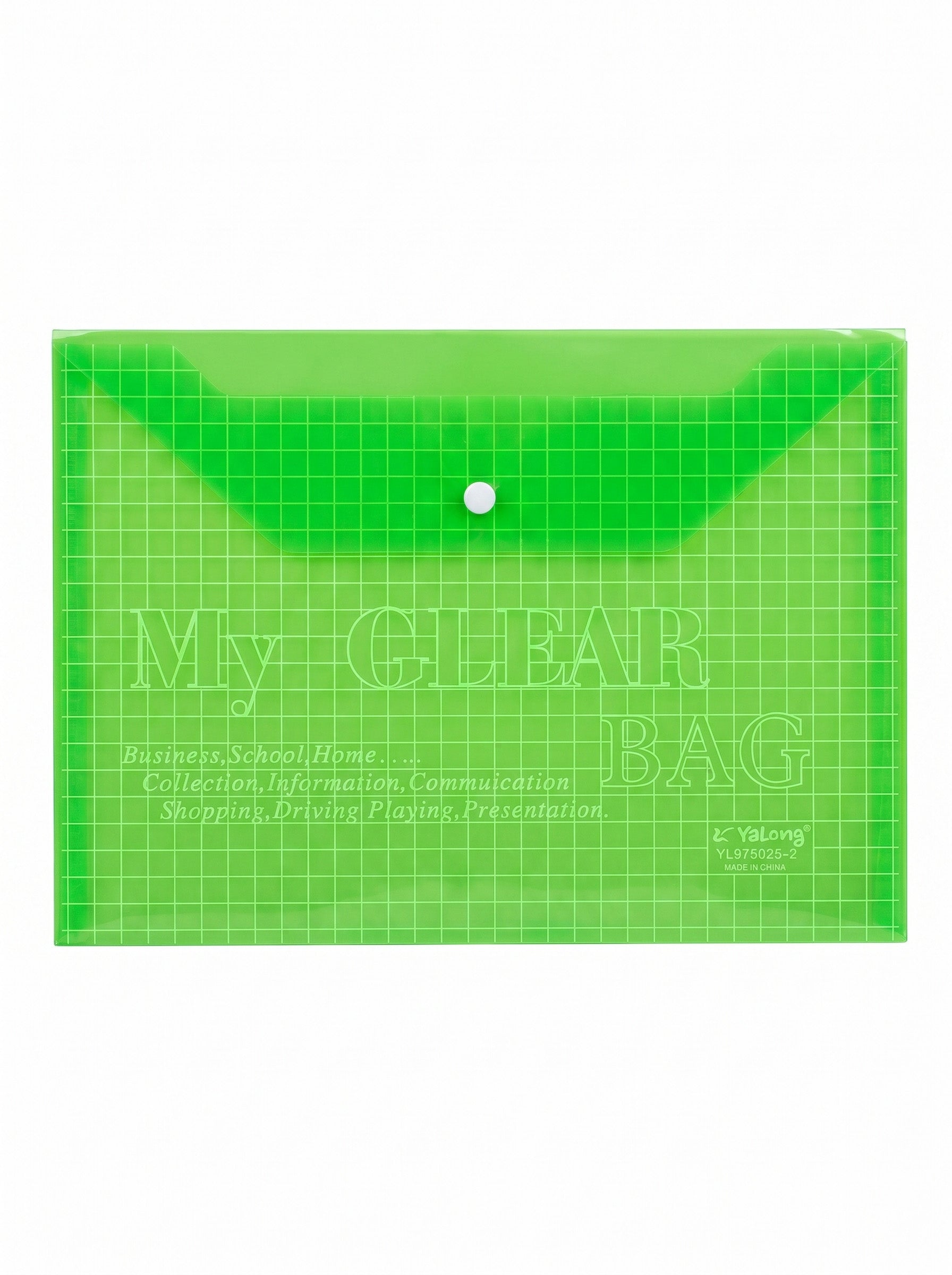 Enveloppe en Plastique avec Bouton YALONG – Vert