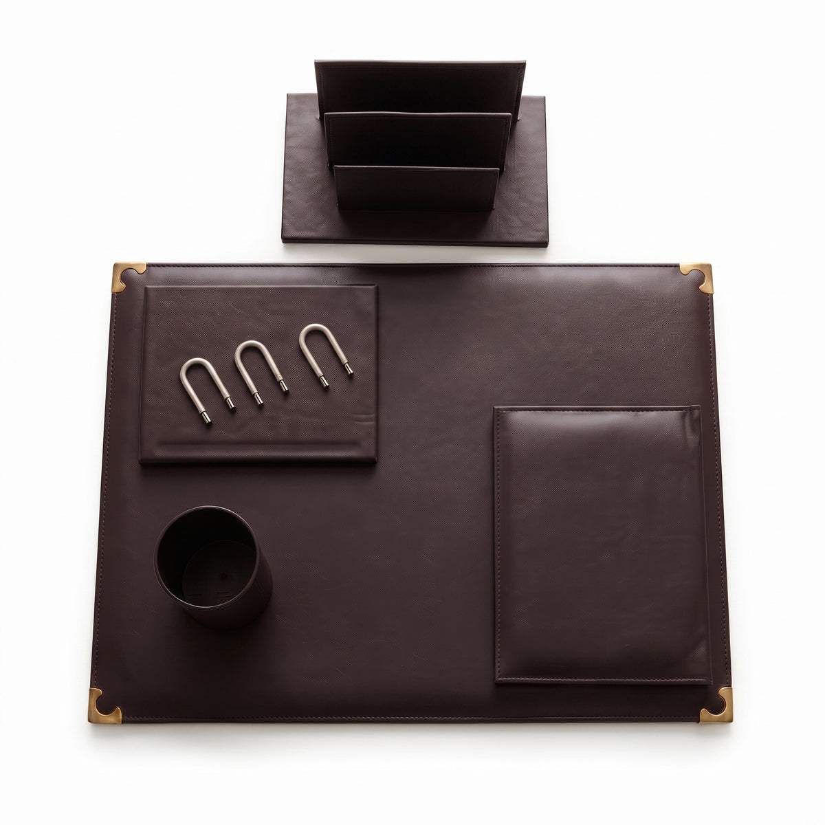 Ensemble de Bureau en cuir Complet - Accessoires de Bureau Pro