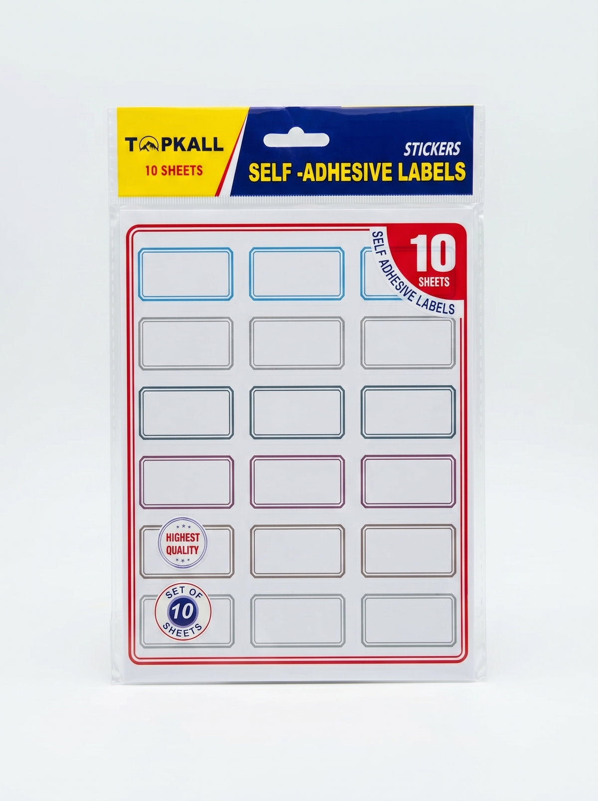 Etiquettes Scolaire Adhesive TOPKALL 10 Sheets