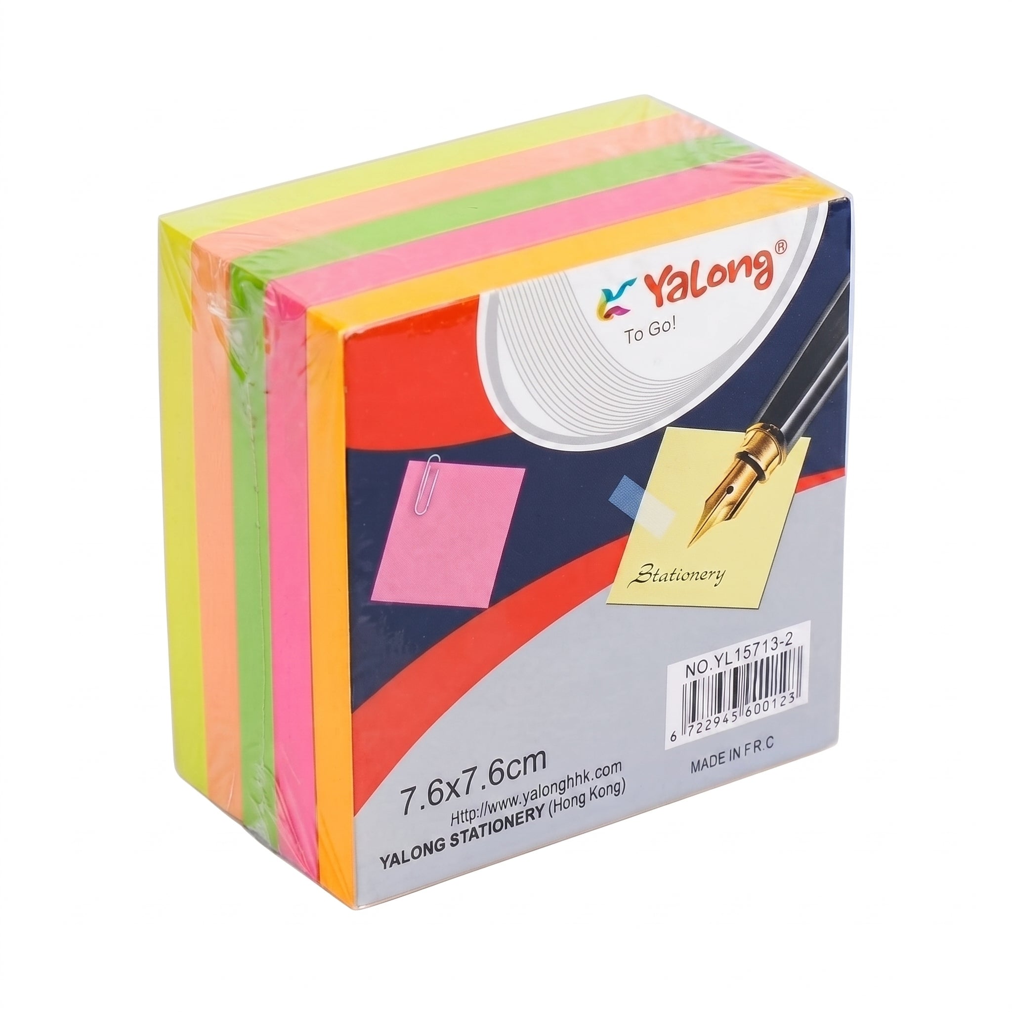 cube en couleur fluo 7.6*7.6cm 5 couleurs 400 Feuilles Image principale du produit