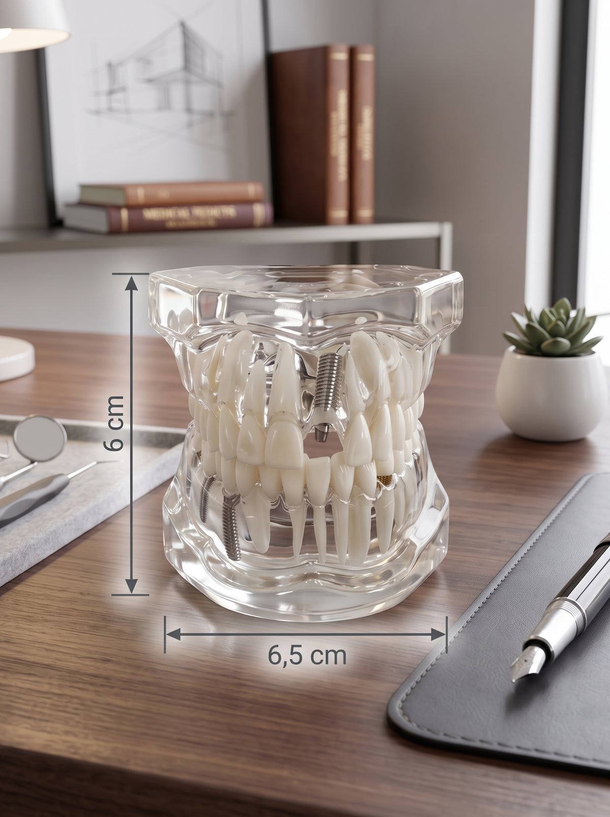 Modèle dentaire transparent 3D 6*6,5 cm