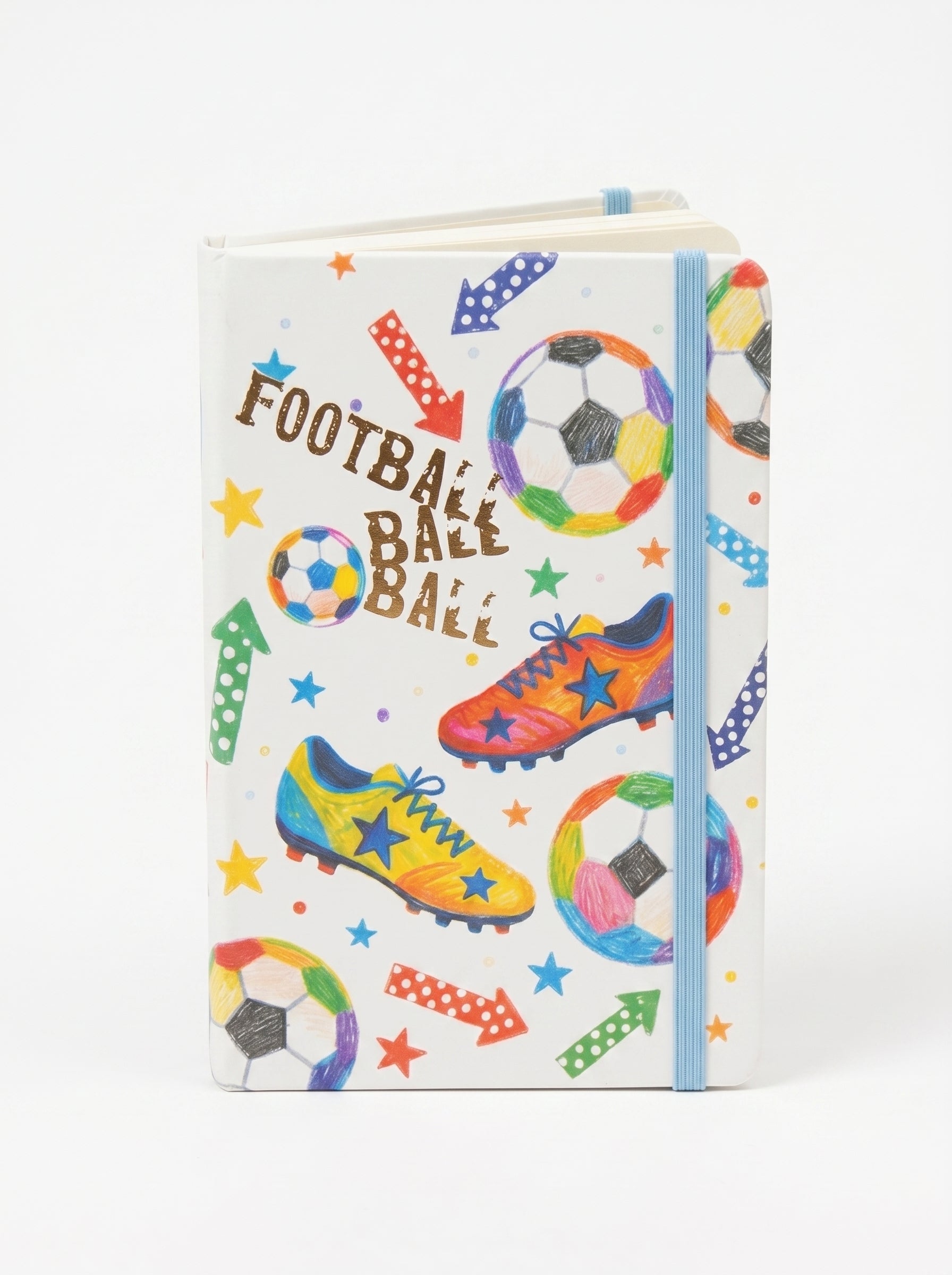 NoteBook scolaire A5 200p a fermeture elastique - Thème Football et Sport pour Garçon