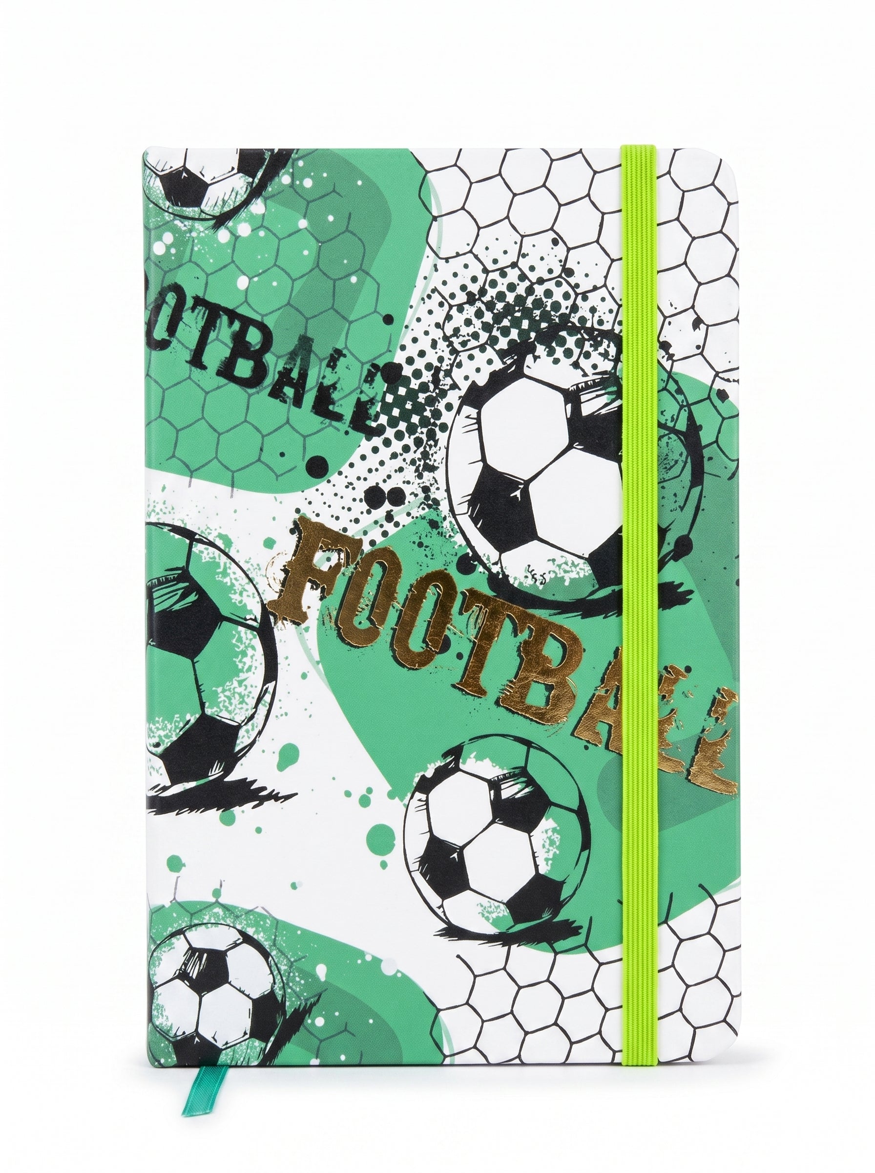 NoteBook scolaire A5 200p a fermeture elastique - Thème Football et Sport pour Garçon