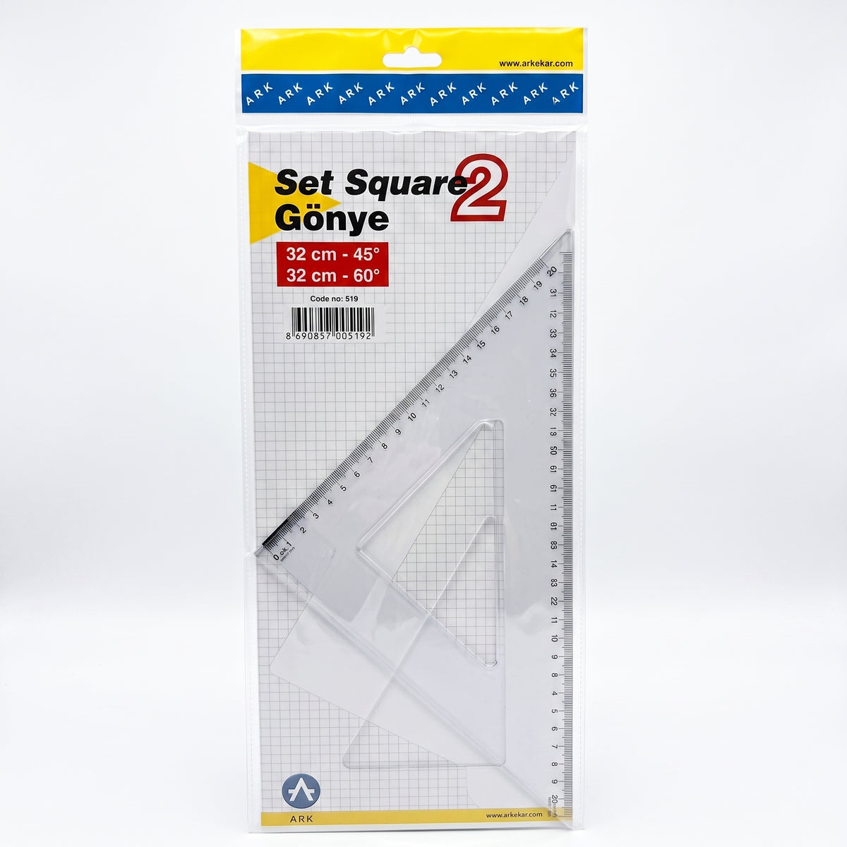 Set 2 équerres 32cm ARK - Équerres de Traçage 45° et 60° Image principale du produit