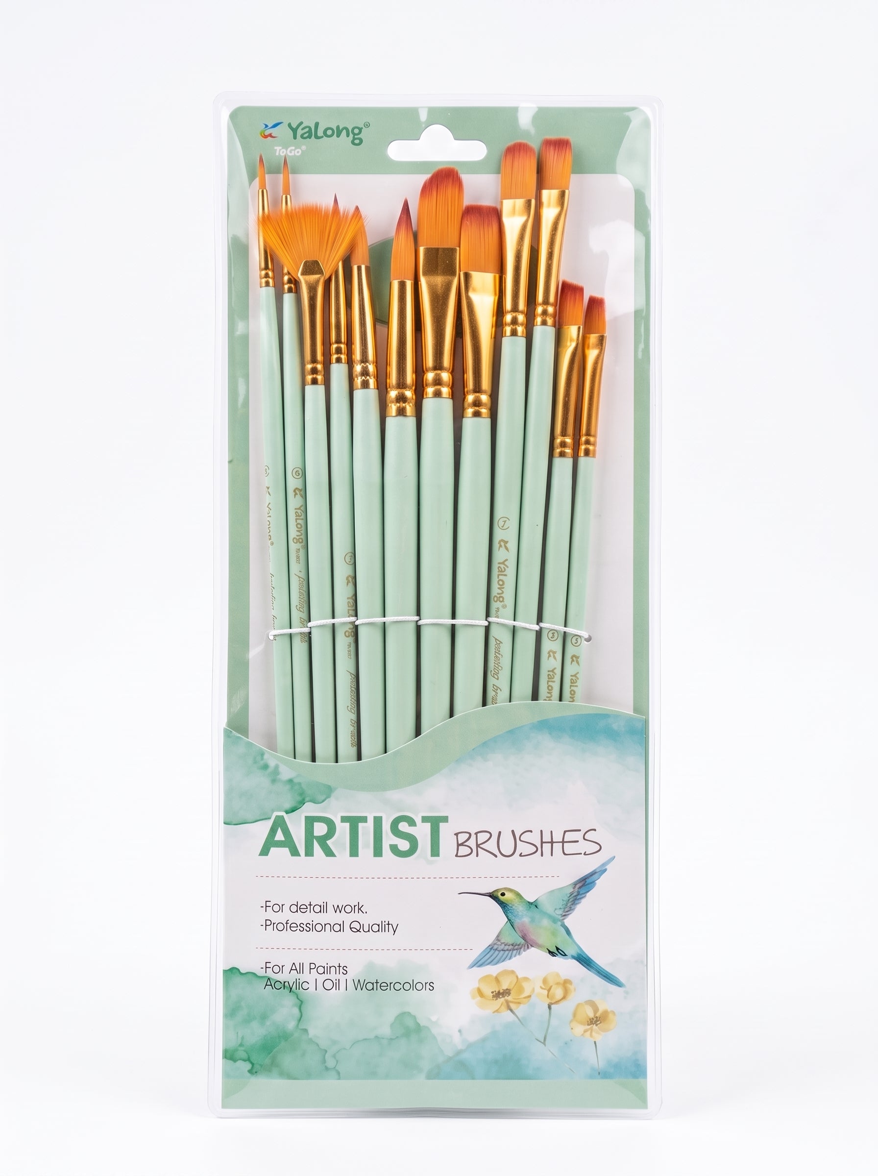Set 12 pinceaux peinture Yalong - Différents Modèles Image secondaire du produit