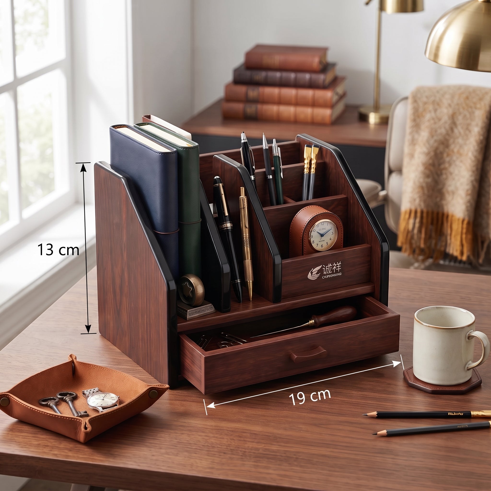 Boite de rangement en bois  Organisateur Pratique 19*13cm Image secondaire du produit