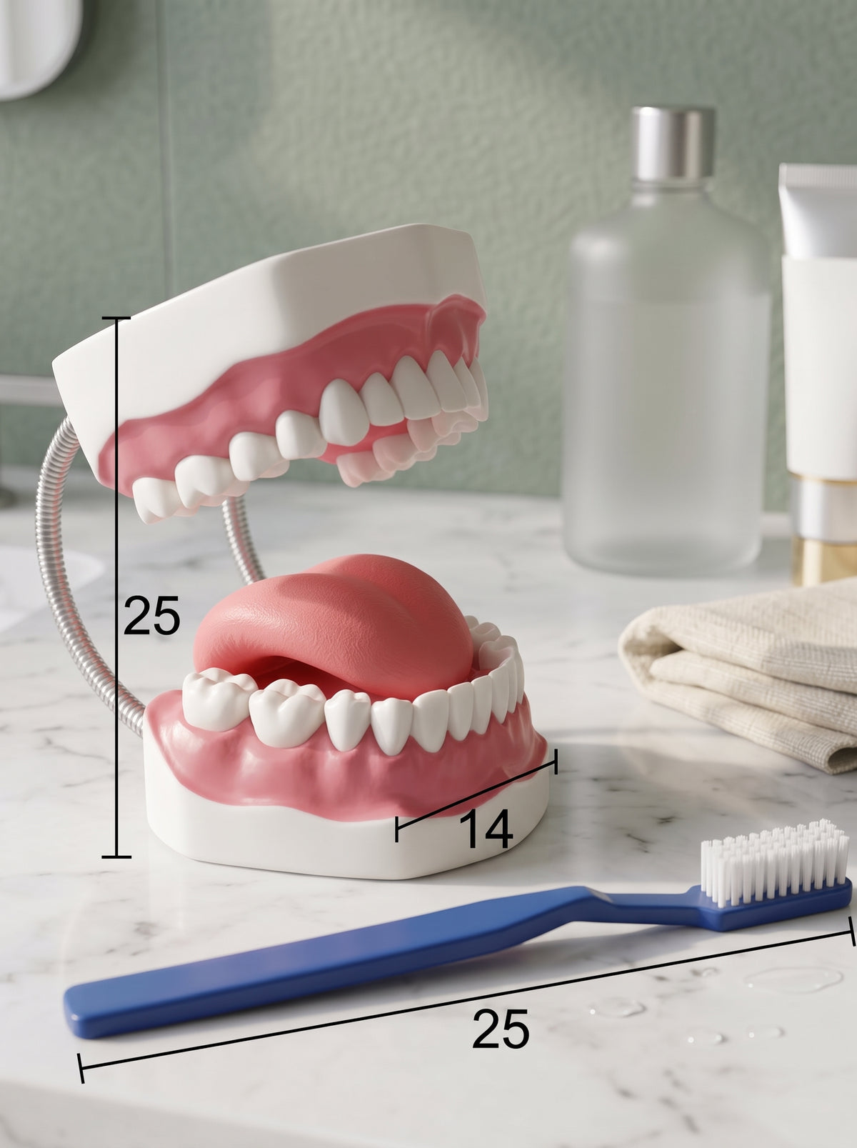 Modèle dentaire avec brosse