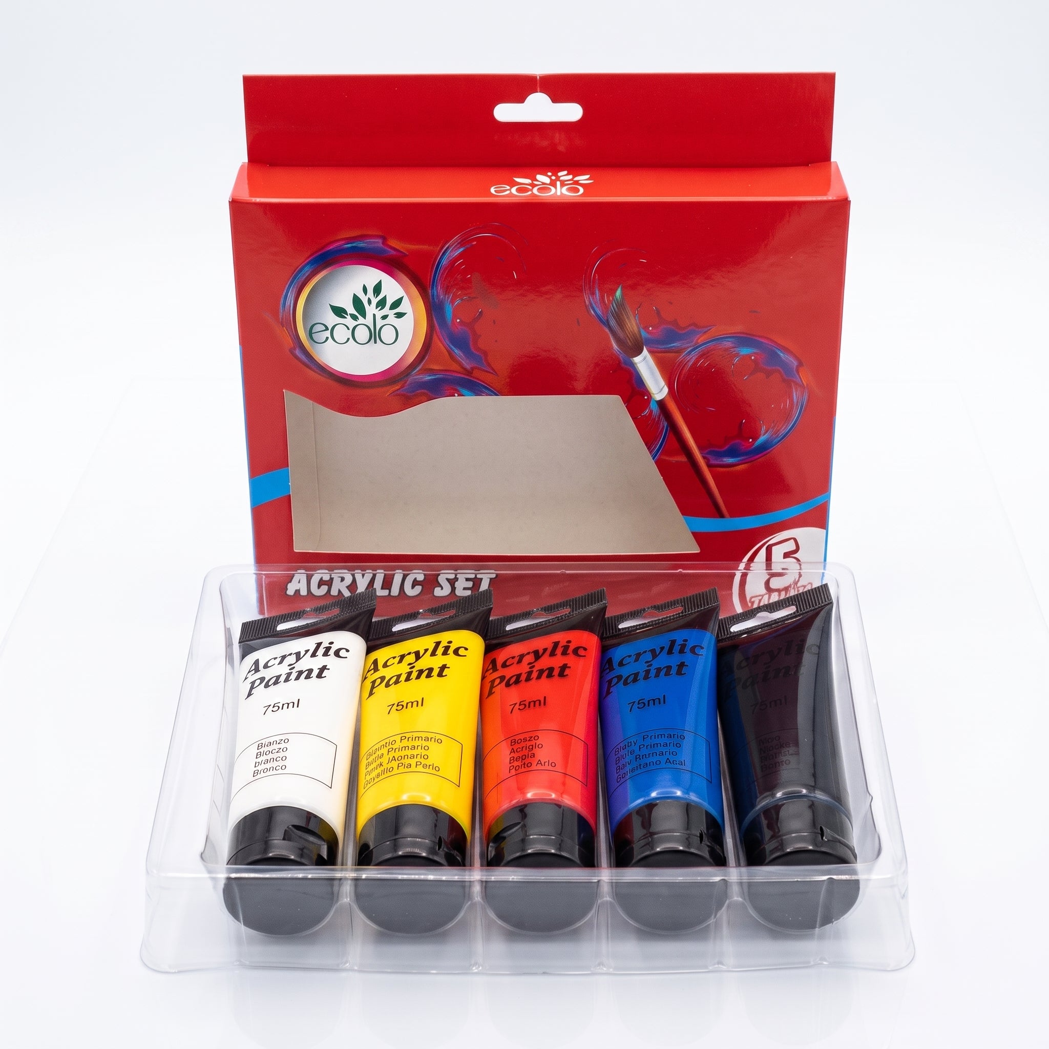 Peinture Acrylique 75ml – Set de 5 Tubes – Qualité Beaux-Arts Image principale du produit