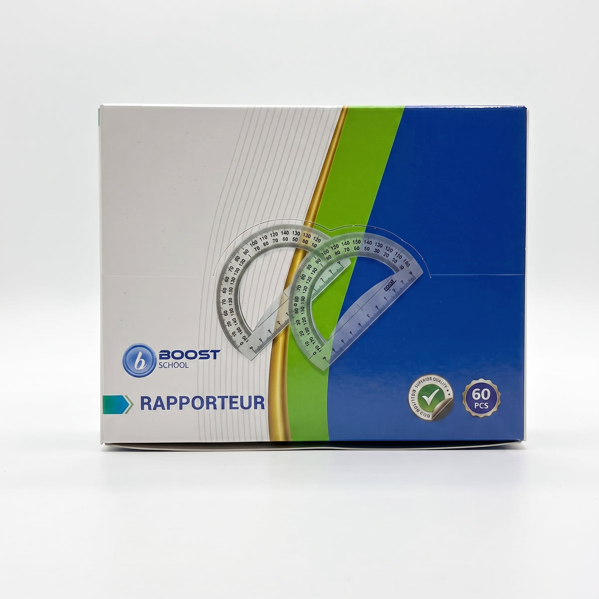 Rapporteur 180 degrés Transparent Cristal - Boost School